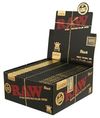 RAW Classic Black Rolling Paper, 50 x 32