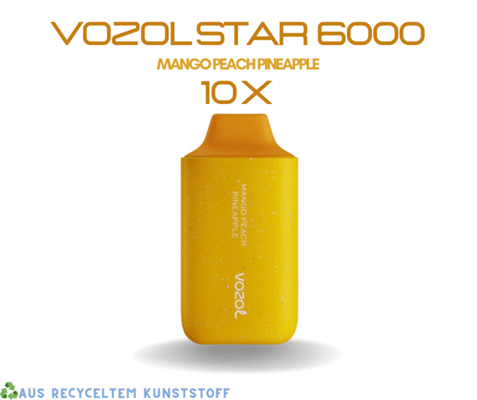 VOZOL STAR 6000 Puffs - Mango Peach Pineapple 10 Stk.