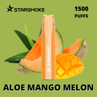 STARSMOKE Crystal Aloe Mango Melon 1500  Puffs 2% Nic.10 Stk