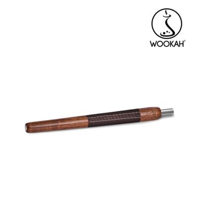 WOOKAH Wooden Mundstück Brown Leather  - Walnut