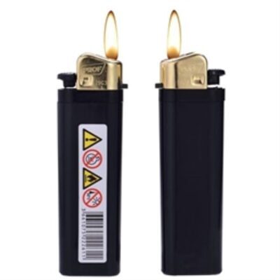 Wild Fire Black Rubber Gold cap Electronic Lighter DL-50