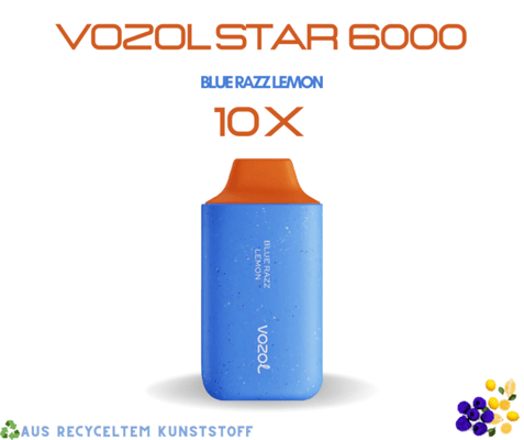 VOZOL STAR 6000 Puffs - Blue Razz Lemon 10 Stk.