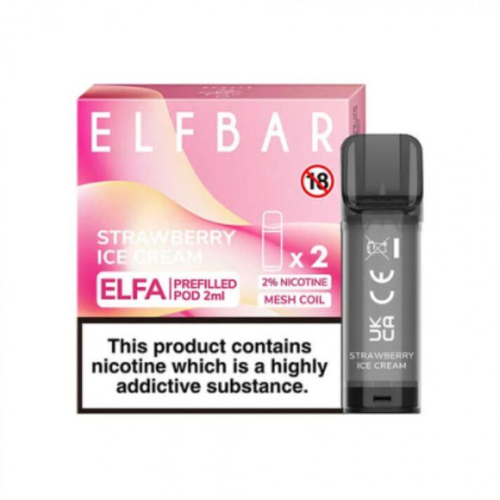ELFBAR ELFA 2ml Pods - Strawberry Ice Cream 10 Stk