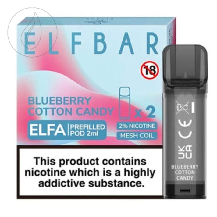 ELFBAR ELFA 2ml Pods - Blueberry Cotton Candy 10 Stk